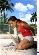 'Alligator Whisperer' Jeanette Rivera, Everglades Alligator Farm, Florida, USA - 2009