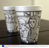 Styrofoam cup art by Cheeming Boey, Newport Beach, California, America - Aug 2009