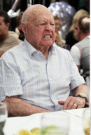 Lovebirds MICKEY ROONEY and wife JAN smooching at 'The Ivy' in Beverly Hills