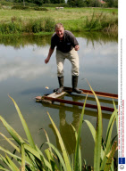 Ducklings fished from drain by fisherman, Colyford, Devon, Britain - 12 Aug 2009