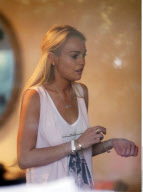 Actress LINDSAY LOHAN with Miss Fred Louboutins shopping for new jewelry in West Hollywood