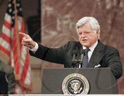 PRESIDENT BILL CLINTON AT A SUPPORT RALLY IN WORCESTER,MASSACHUSETTS,WHILE TAKING A