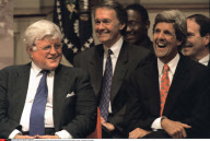 PRESIDENT BILL CLINTON AT A SUPPORT RALLY IN WORCESTER,MASSACHUSETTS,WHILE TAKING A