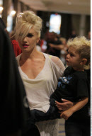 Singer GWEN STEFANI with ZUMA and KINGSTON spotted at GAVIN ROSSDALE's concert at The Grove