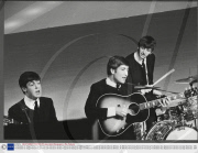 The Beatles On Stage Performing On The Live Television Variety Programme Blackpool Night Out Which Is Hosted By Mike And Bernie Winters. As Well As Performing Some Of The Song The Beatles Also Appeared In Several Comedy Sketches. 1964.