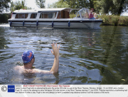 Lewis Gordon Pugh who is attempting to swim the entire 203 mile course of the River Thames, Windsor, Britain - 15 Jul 2006