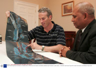 Lewis Gordon Pugh, who is to embark on a marathon swim of 160km across the breadth of the Maldives, Maldives High Commission, London, Britain - 12 Feb 2007