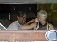 EXCL.: Lovebirds PINK and hubby COREY HART having a cozy lunch in Los Angeles