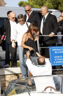 George Clooney and Elisabette Cannalis's arrival in Venice.