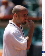 Andre Agassi U.S. tennis player hair haircuts FRENCH OPEN 1996
