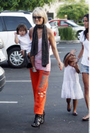Actress LAETICIA BOUDOU took her two adopted daughters grocery shopping in Beverly Hills