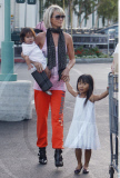 Actress LAETICIA BOUDOU took her two adopted daughters grocery shopping in Beverly Hills