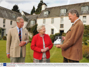 Queen Elizabeth II and Prince Charles are presented with 'Queen Elizabeth the Queen Mother, the Official Biography', Birkhall, Sotland, Britain - 12 Sep 2009
