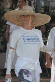 Nicollette Sheridan wears a giant sombrero hat