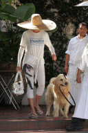 Nicollette Sheridan wears a giant sombrero hat