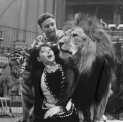 Marica and Walter Zapashny rehearsing with beasts of prey