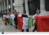 State funeral for six Italian soldiers killed in Afghanistan, Basilica of San Paolo Fuori Le Mura, Rome, Italy - 21 Sep 2009