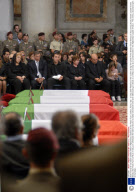 State funeral for six Italian soldiers killed in Afghanistan, Basilica of San Paolo Fuori Le Mura, Rome, Italy - 21 Sep 2009