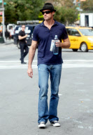 Hugh Jackman stays hydrated in NYC