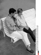 NICE: Francoise Sagan et son ancien mari Bob, promenade des Anglais