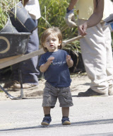 Levi McConaughey plays with the gardners! EXCLUSIVE
