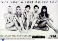 Nude Supermodels in Anti Fur Campaign Poster for Peta - 1994