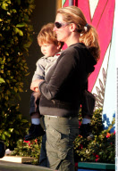 EXCL.: Pregnant supermodel TATJANA PATITZ with her son JONAH