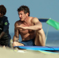 Sean Penn enjoys a day at the beach