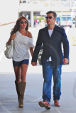 Robbie Williams and Ayda Field do PDA at LAX