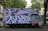 Painted Graffiti Vans, Paris, France