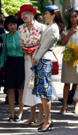 PRINCESS MARY with blue hat attending an art exhibition in Hanoi