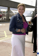 ACTRESS KATE WINSLET AT HEATHROW AIRPORT JETTING OFF TO AMSTERDAM