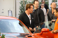*EXCLUSIVE* Arnold Schwarzenegger shows off his classic Dodge Challenger SRT