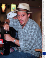 JOHNNY DEPP AND HUNTER S. THOMPSON READ FROM THE BOOK 'FEAR AND LOATHING IN LAS VEGAS' AT THE VIRGIN MEGA STORE, NEW YORK, AMERICA - 1998