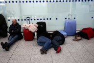 Snow storms cause flight cancellations at Stansted Airport, Essex, Britain - 02 Feb 2009