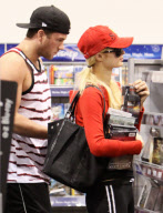 Paris and Doug stock up on DVD's and video games