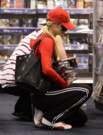 Paris and Doug stock up on DVD's and video games