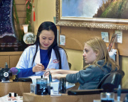 Dakota Fanning Gets Her Nails Done Before the Premiere