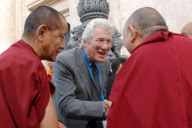 Richard Gere with a Group of Tibetan Monks await the arrival of the Dalai Lama at Montecitorio Square, Rome, Italy - 18 Nov 2009