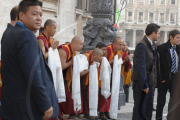 Richard Gere with a Group of Tibetan Monks await the arrival of the Dalai Lama at Montecitorio Square, Rome, Italy - 18 Nov 2009
