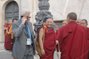 Richard Gere with a Group of Tibetan Monks await the arrival of the Dalai Lama at Montecitorio Square, Rome, Italy - 18 Nov 2009