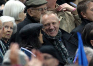 Salma Hayek and Francois-Henri Pinault attend football (France-Eire) game at Stade de France in Paris