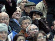 Salma Hayek and Francois-Henri Pinault attend football (France-Eire) game at Stade de France in Paris