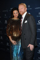 Ex tennis ace BORIS BECKER and very pregnant wife attending the '5th Annual Laureus Media Awards'