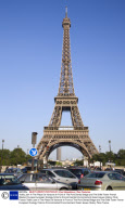 Traffic Jam In The Place De Varsovie In Front of The Pont Dienta Bridge and The Eiffel Tower French Western Europe European Ecology Entorno Environmental Environnement Green Issues History Paris France