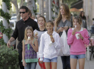 Actor SYLVESTER STALLONE, his wife JENNIFER FLAVIN and their daughters hitting the stores on Black Friday