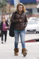 'Heroes' star HAYDEN PANETTIERE wearing a Blauer goose down puffy jacket while leaving the Urth Cafe