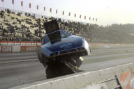Photographer Andy Willsheer almost hit by a drag race car, Pomana Raceway, California, America - 14 Nov 2009