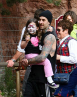 Travis Barker Brings His Kids to Disneyland