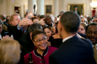 Reception for staff who participated in the Government of the District of Columbia Child and Family Services 2009 Holiday Donation Drive, White House, Washington DC, America - 14 Dec 2009